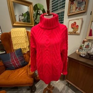 NWOT HOT PINK French Connection Cable Knit Sweater